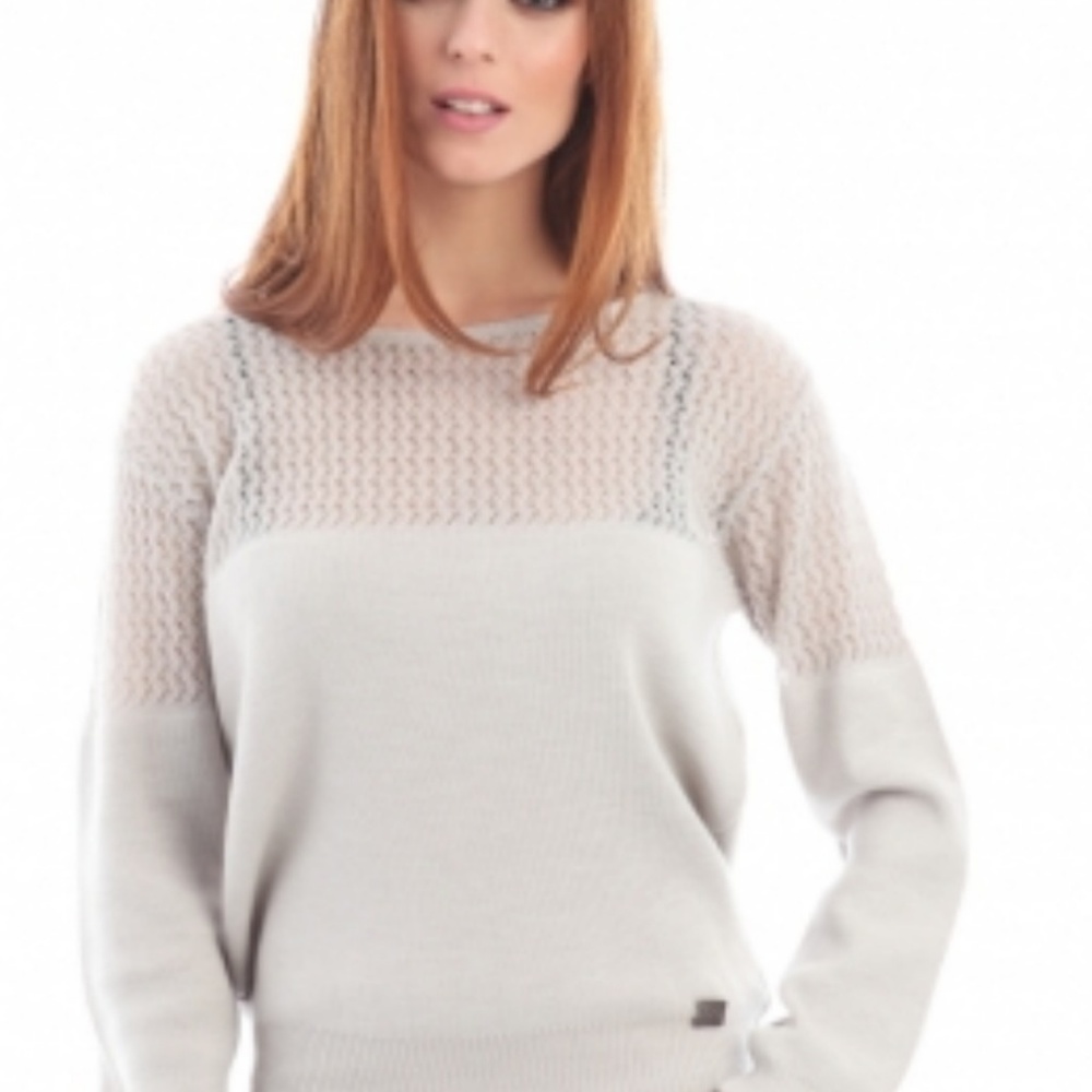 Long-Sleeve Mesh Sweater